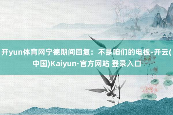 开yun体育网宁德期间回复：不是咱们的电板-开云(中国)Kaiyun·官方网站 登录入口
