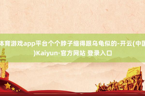 体育游戏app平台个个脖子缩得跟乌龟似的-开云(中国)Kaiyun·官方网站 登录入口