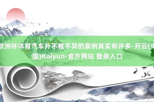 欧洲杯体育汽车外不雅不异的案例其实有许多-开云(中国)Kaiyun·官方网站 登录入口