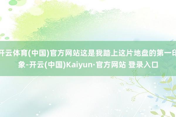 开云体育(中国)官方网站这是我踏上这片地盘的第一印象-开云(中国)Kaiyun·官方网站 登录入口