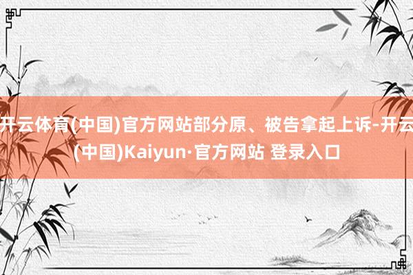开云体育(中国)官方网站部分原、被告拿起上诉-开云(中国)Kaiyun·官方网站 登录入口
