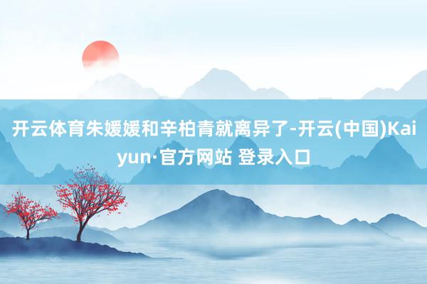 开云体育朱媛媛和辛柏青就离异了-开云(中国)Kaiyun·官方网站 登录入口