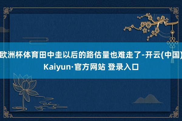 欧洲杯体育田中圭以后的路估量也难走了-开云(中国)Kaiyun·官方网站 登录入口