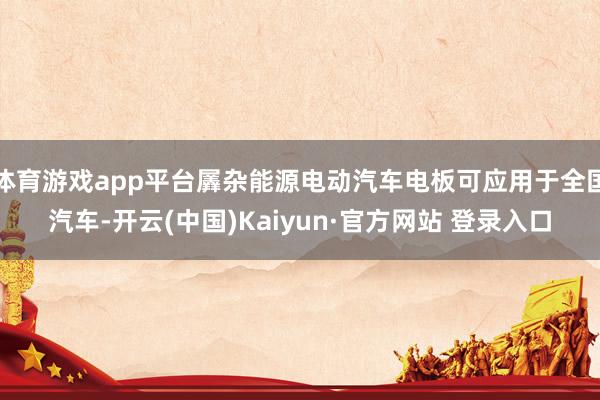 体育游戏app平台羼杂能源电动汽车电板可应用于全国汽车-开云(中国)Kaiyun·官方网站 登录入口