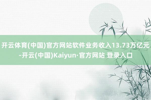 开云体育(中国)官方网站软件业务收入13.73万亿元-开云(中国)Kaiyun·官方网站 登录入口