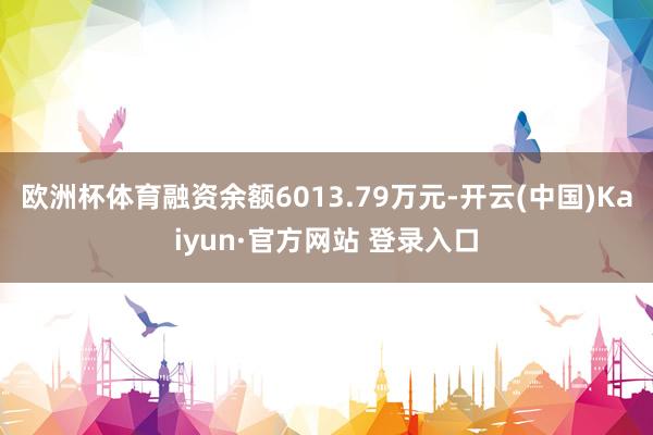欧洲杯体育融资余额6013.79万元-开云(中国)Kaiyun·官方网站 登录入口