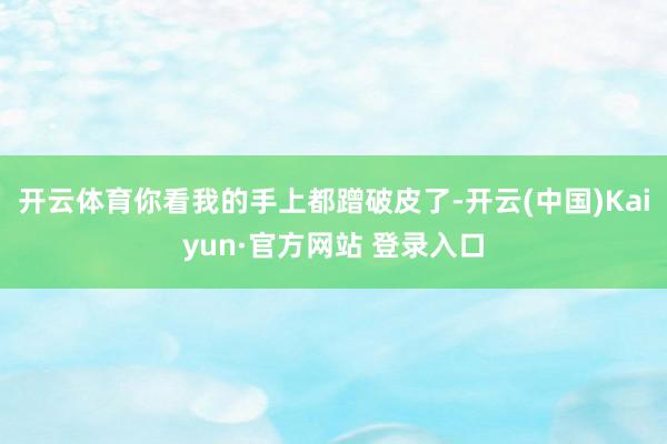 开云体育你看我的手上都蹭破皮了-开云(中国)Kaiyun·官方网站 登录入口