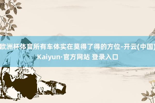欧洲杯体育所有车体实在莫得了得的方位-开云(中国)Kaiyun·官方网站 登录入口