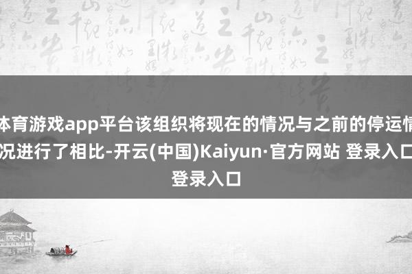 体育游戏app平台该组织将现在的情况与之前的停运情况进行了相比-开云(中国)Kaiyun·官方网站 登录入口