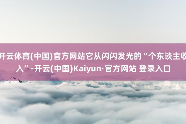 开云体育(中国)官方网站它从闪闪发光的“个东谈主收入”-开云(中国)Kaiyun·官方网站 登录入口
