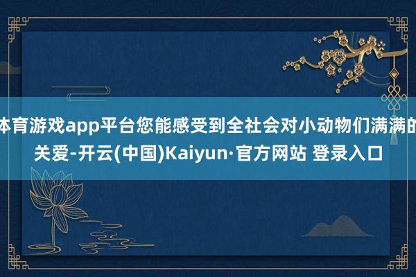 体育游戏app平台您能感受到全社会对小动物们满满的关爱-开云(中国)Kaiyun·官方网站 登录入口