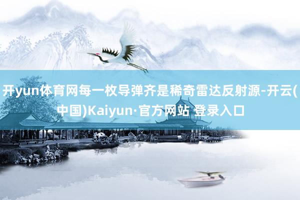 开yun体育网每一枚导弹齐是稀奇雷达反射源-开云(中国)Kaiyun·官方网站 登录入口
